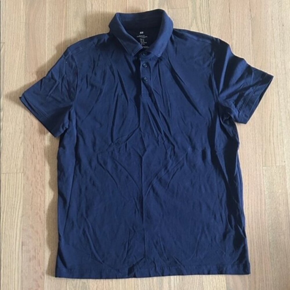 Men's Navy Blue Polo Shirt H&M